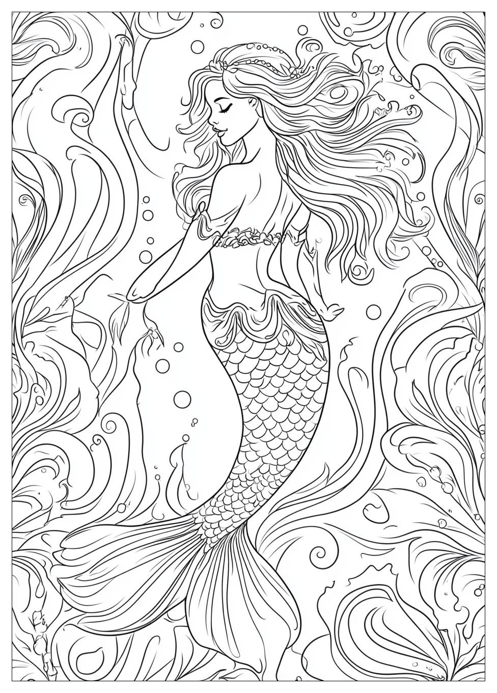 Mermaid Coloring Pages-6