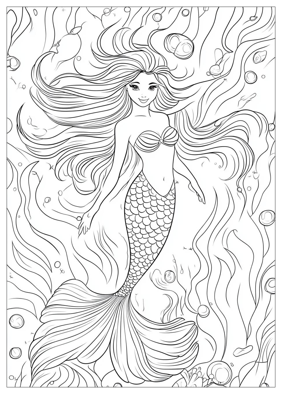 Mermaid Coloring Pages-7