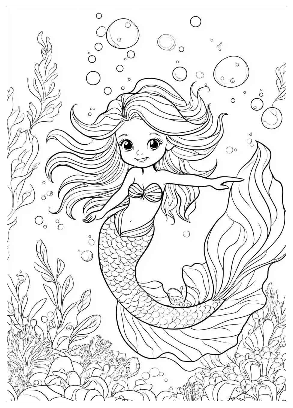 Mermaid Coloring Pages-8