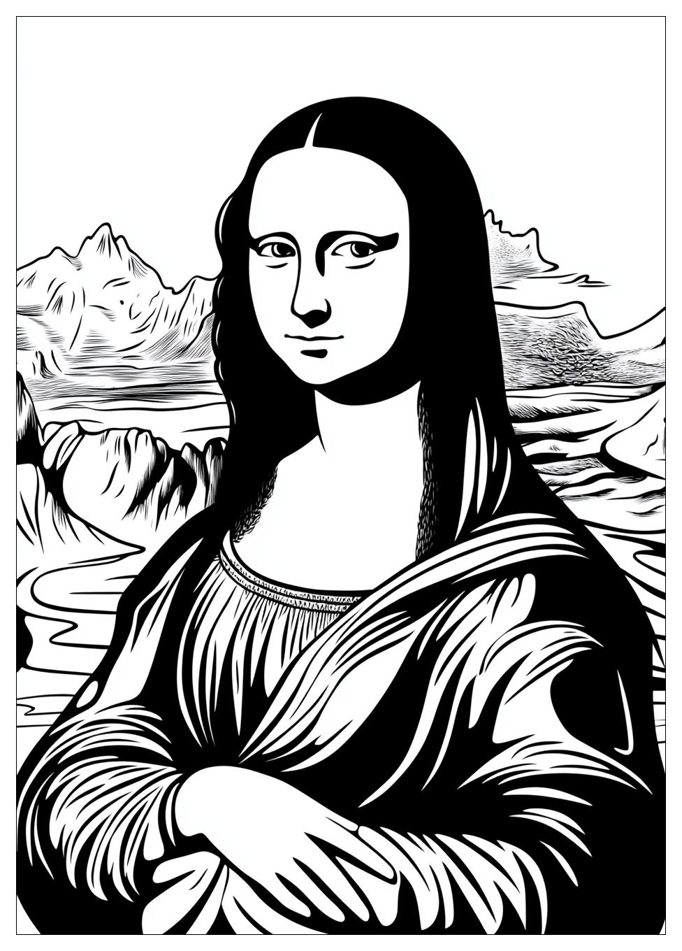 Mona Lisa Coloring Pages-12