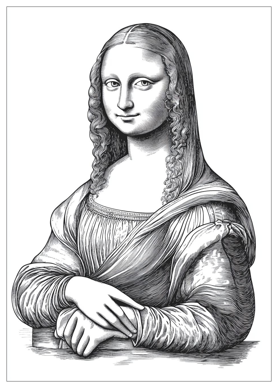 Mona Lisa Coloring Pages-13