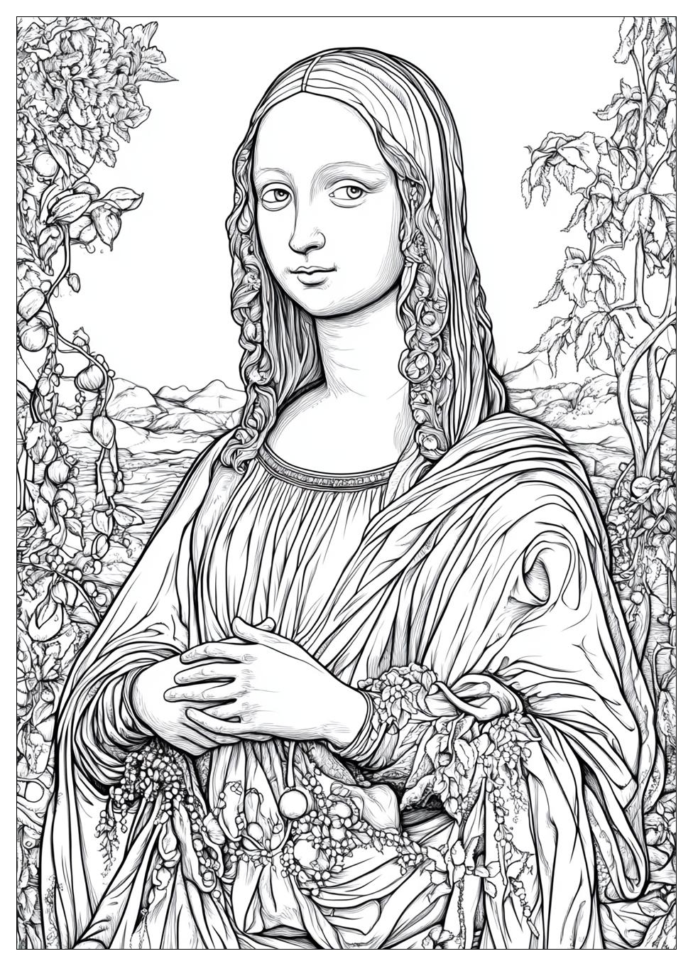 Mona Lisa Coloring Pages-14