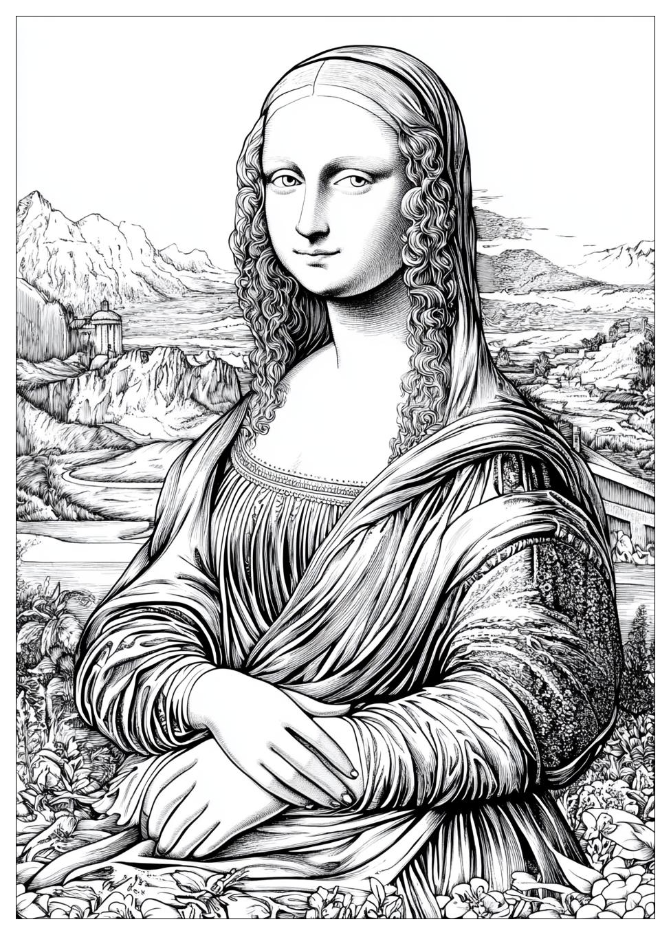 Mona Lisa Coloring Pages-15