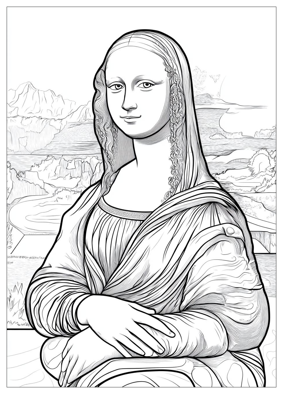 Mona Lisa Coloring Pages-16