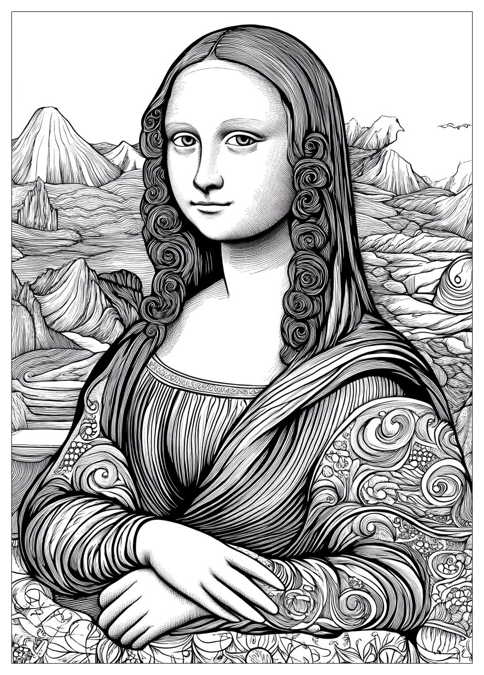 Mona Lisa Coloring Pages-17