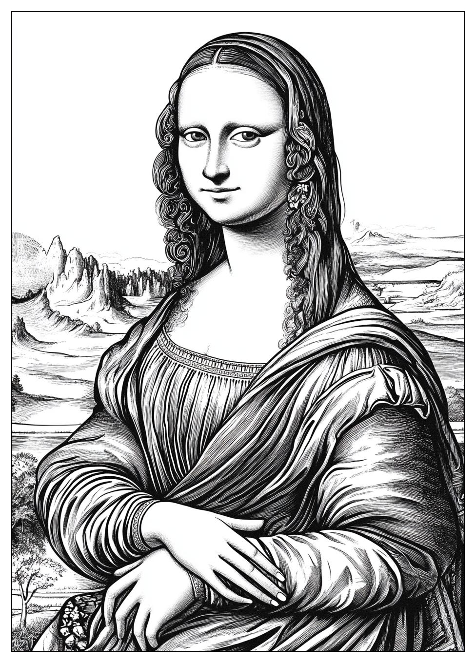 Mona Lisa Coloring Pages-18