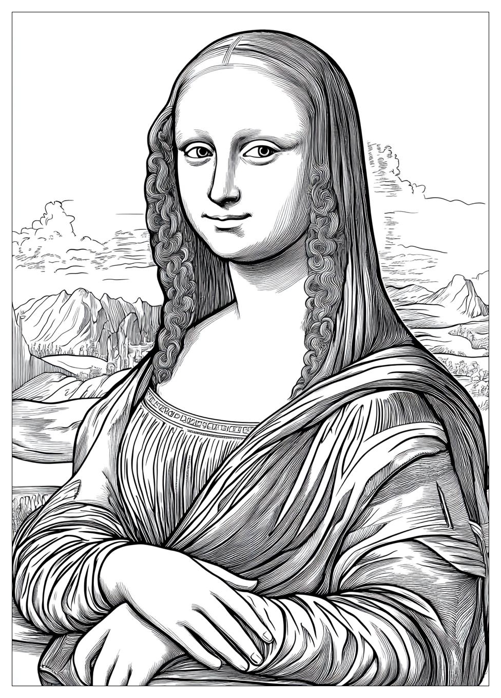 Mona Lisa Coloring Pages-19