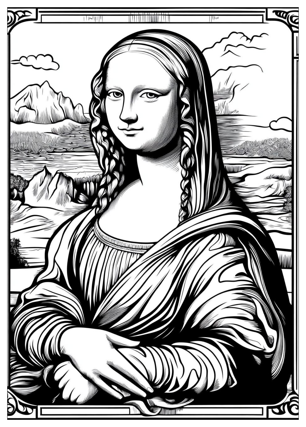 Mona Lisa Coloring Pages-2