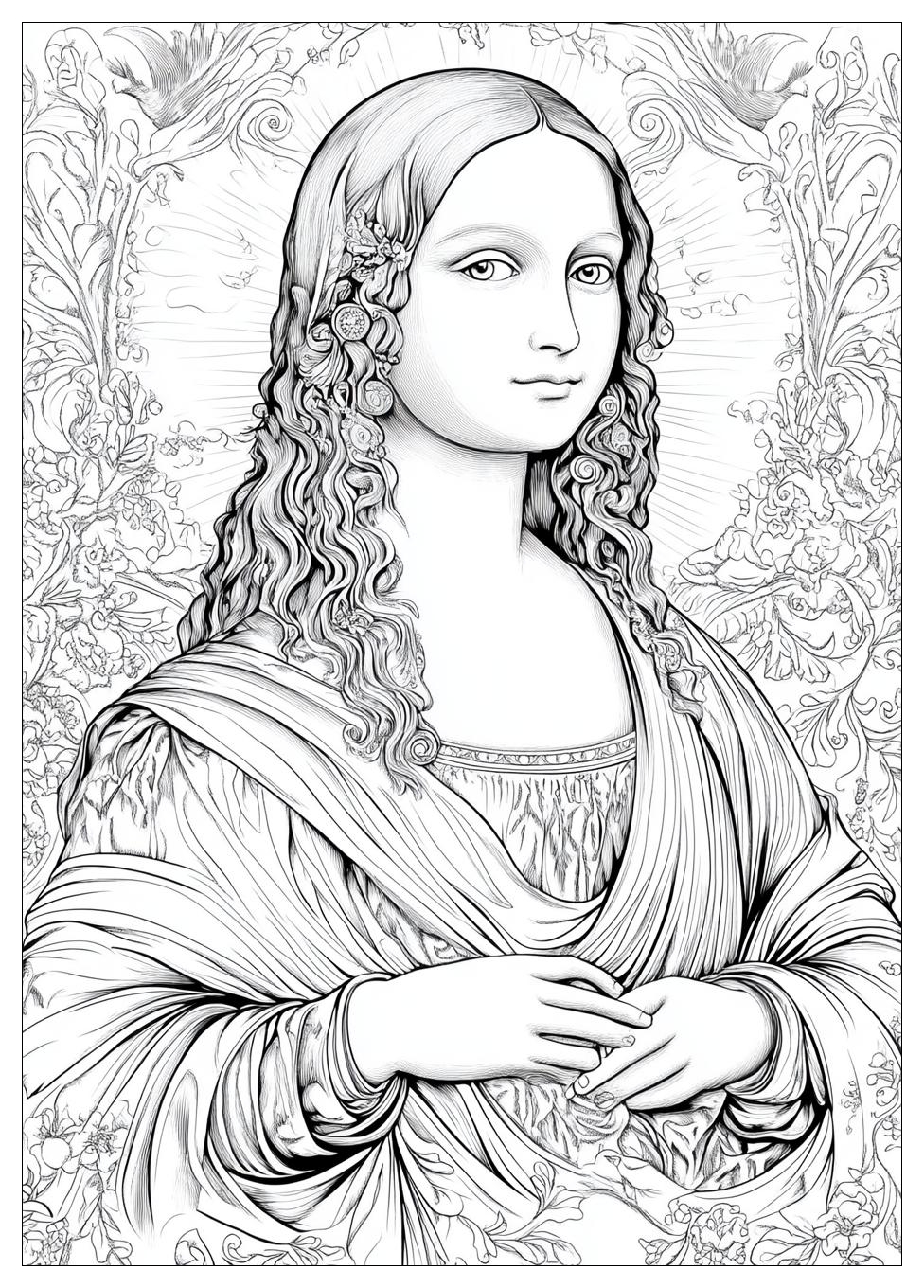 Mona Lisa Coloring Pages-20