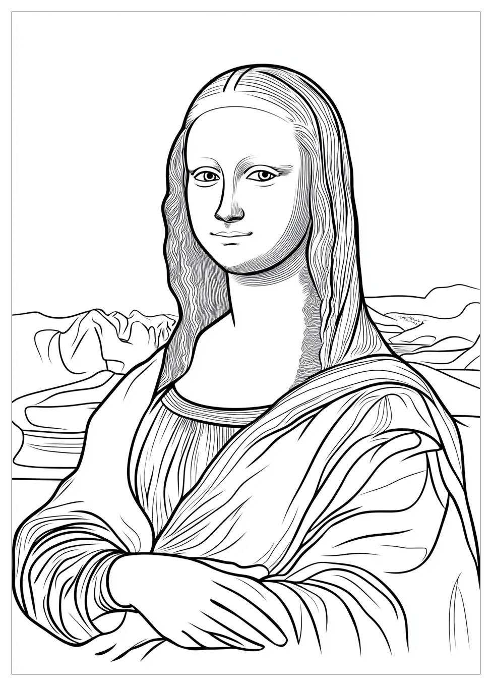 Mona Lisa Coloring Pages-3