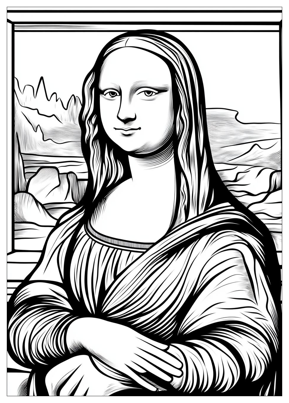 Mona Lisa Coloring Pages-4