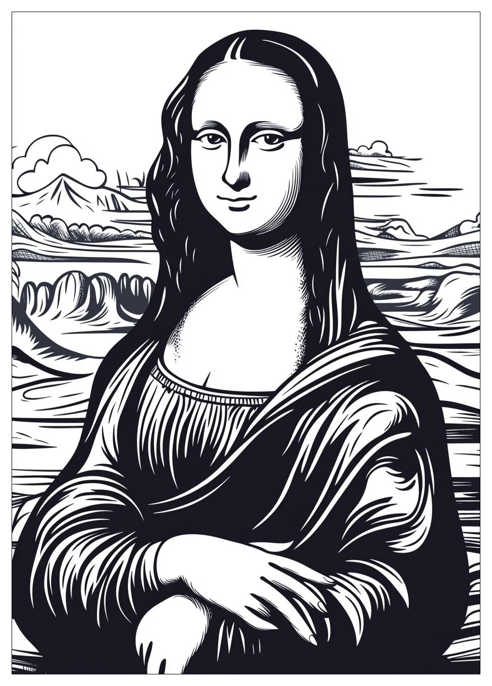 Mona Lisa Coloring Pages-5
