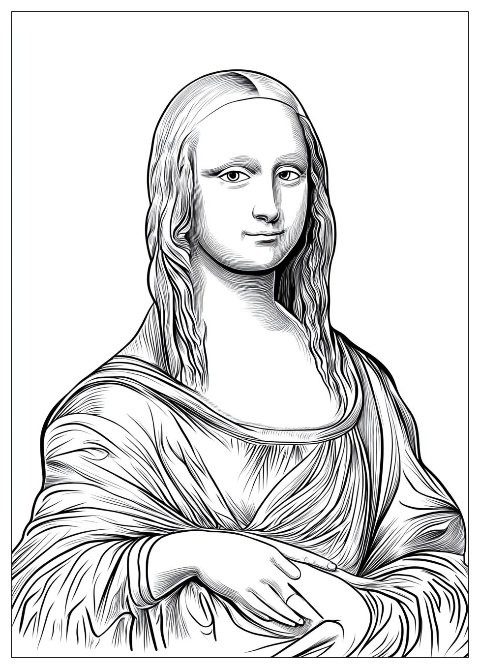 Mona Lisa Coloring Pages-6