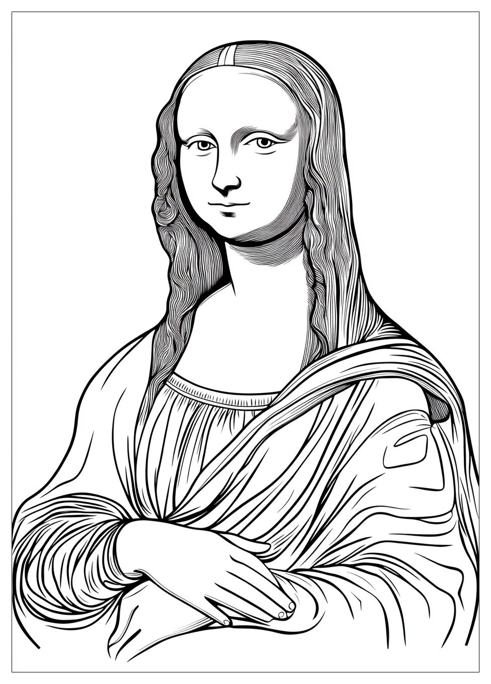 Mona Lisa Coloring Pages-8
