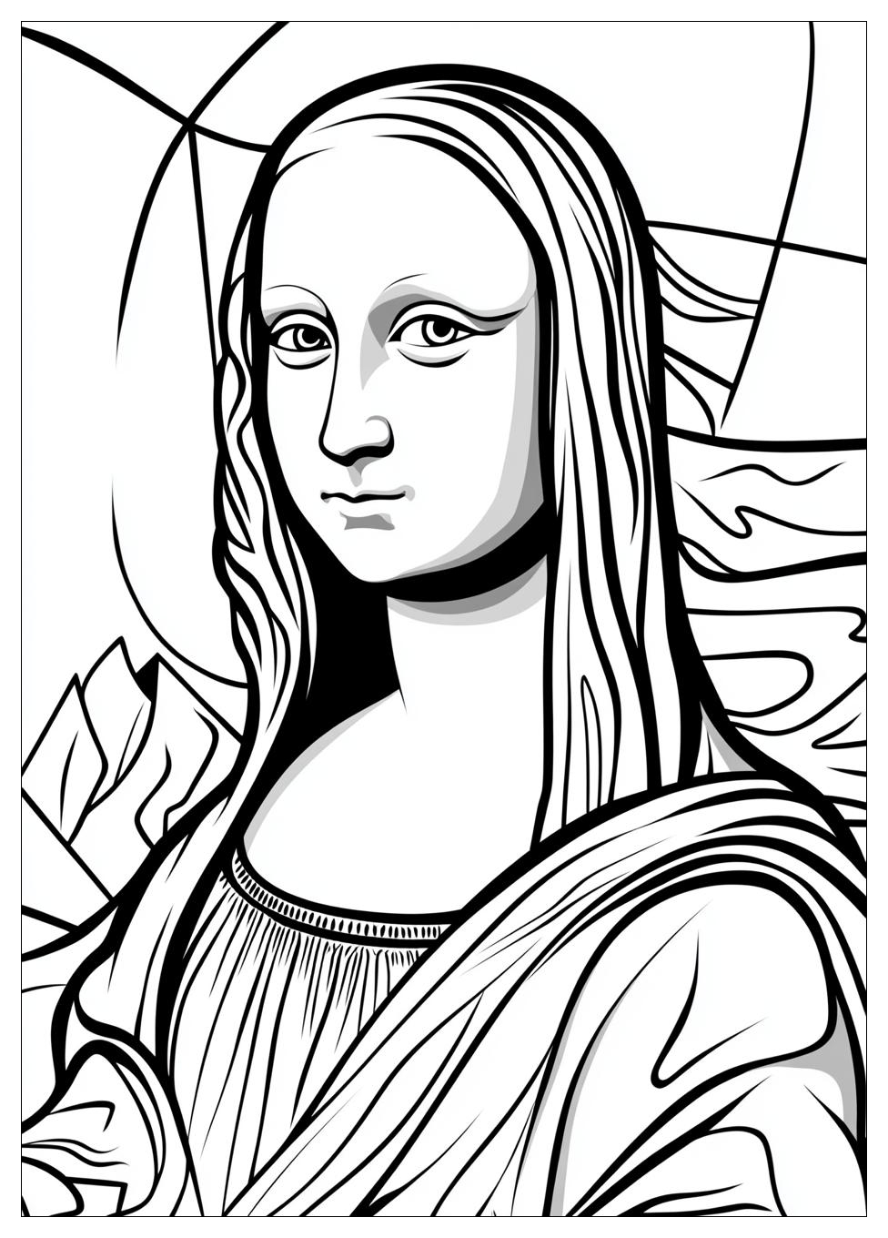 Mona Lisa Coloring Pages-9