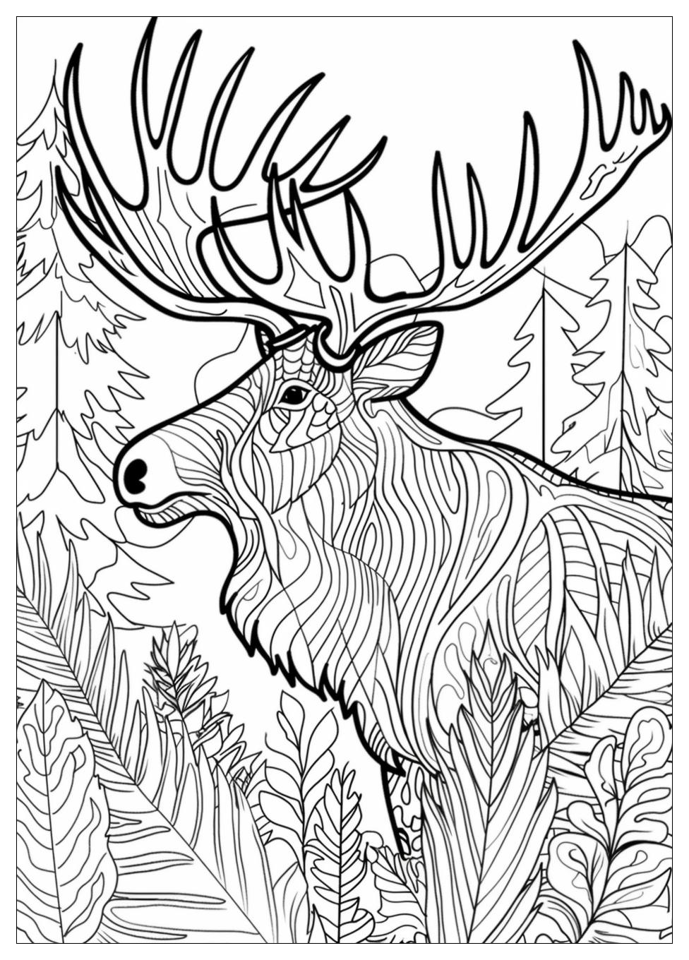 Moose Coloring Pages-12