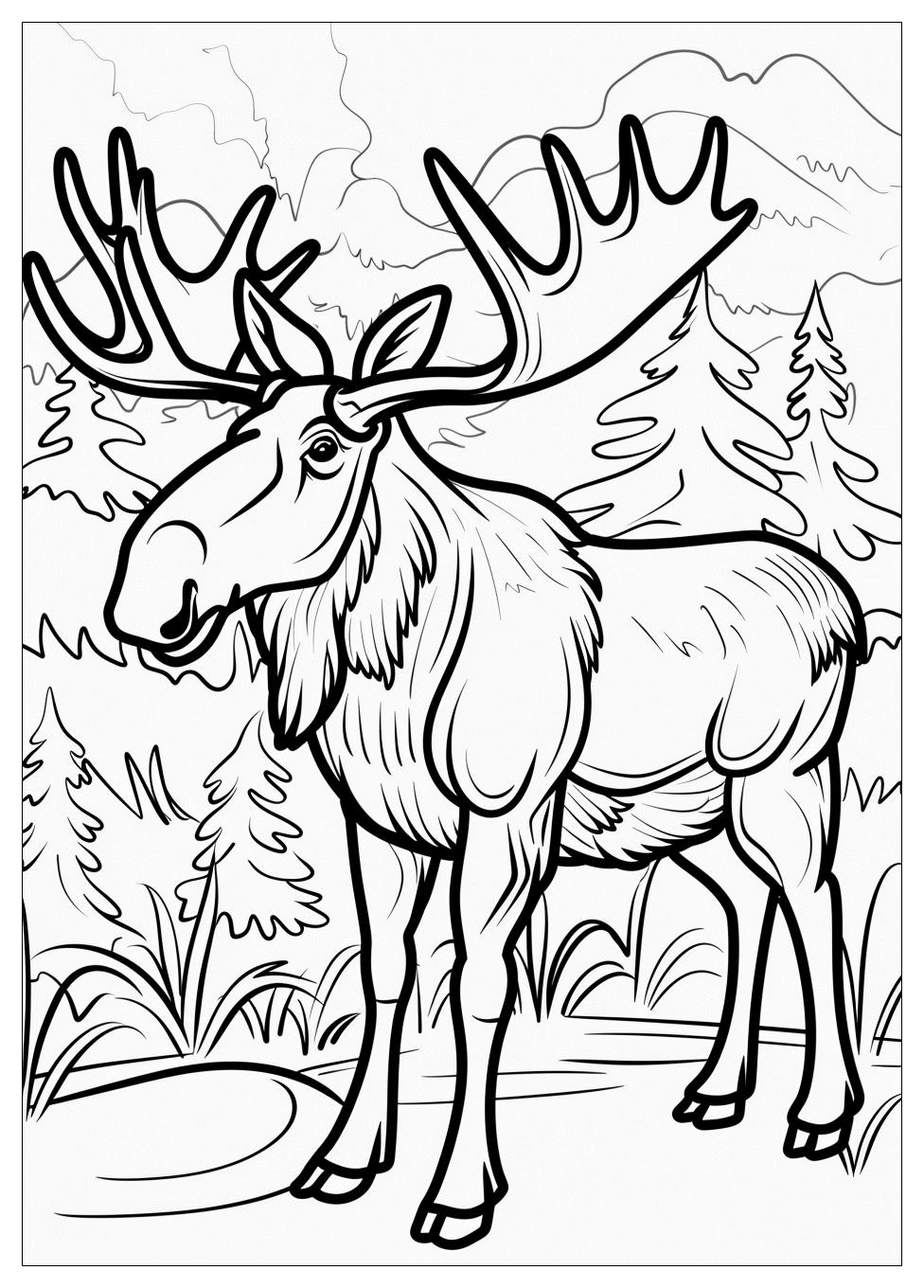 Moose Coloring Pages-7