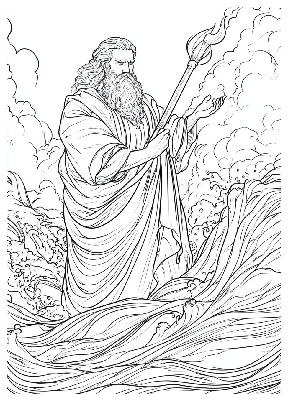 Moses and Red Sea Coloring Pages-1