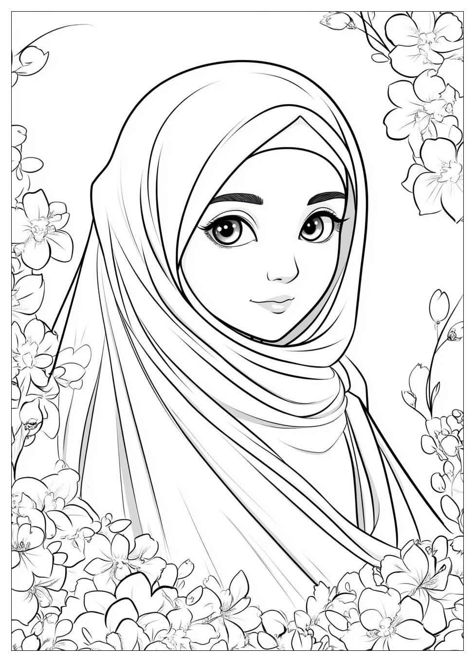 Muslimah Coloring Pages-11
