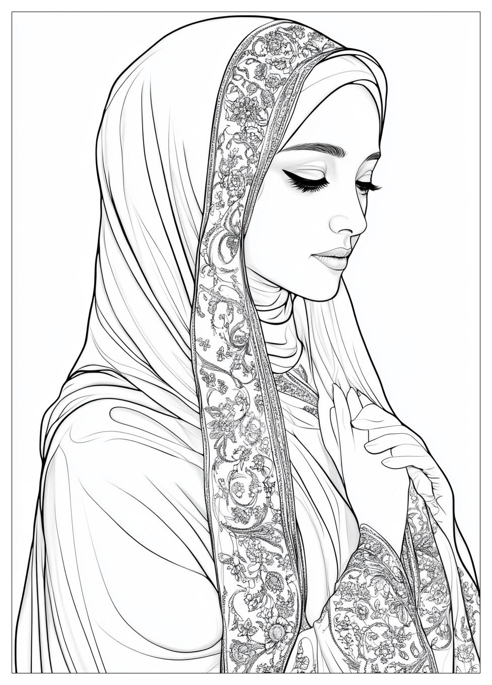 Muslimah Coloring Pages-14