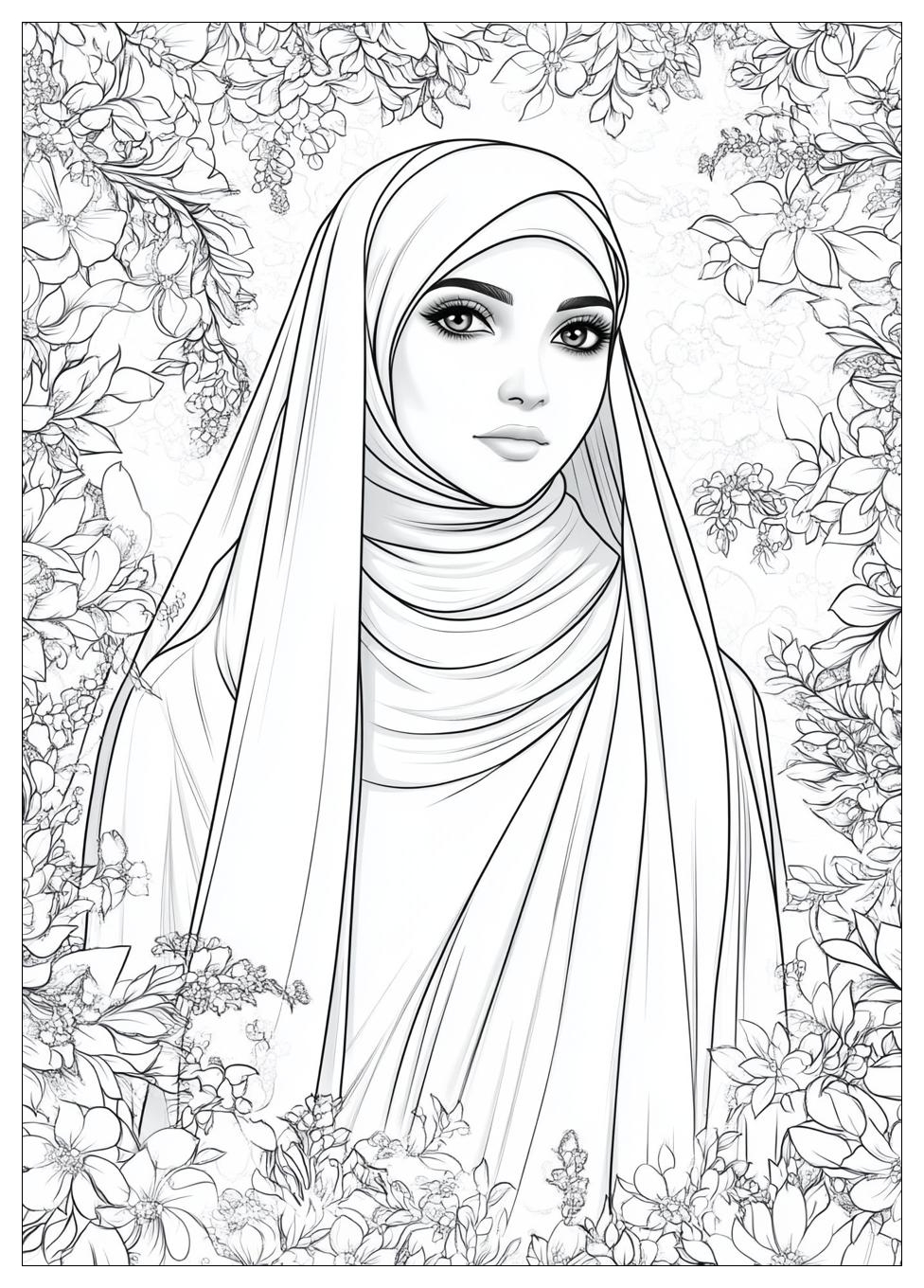 Muslimah Coloring Pages-19