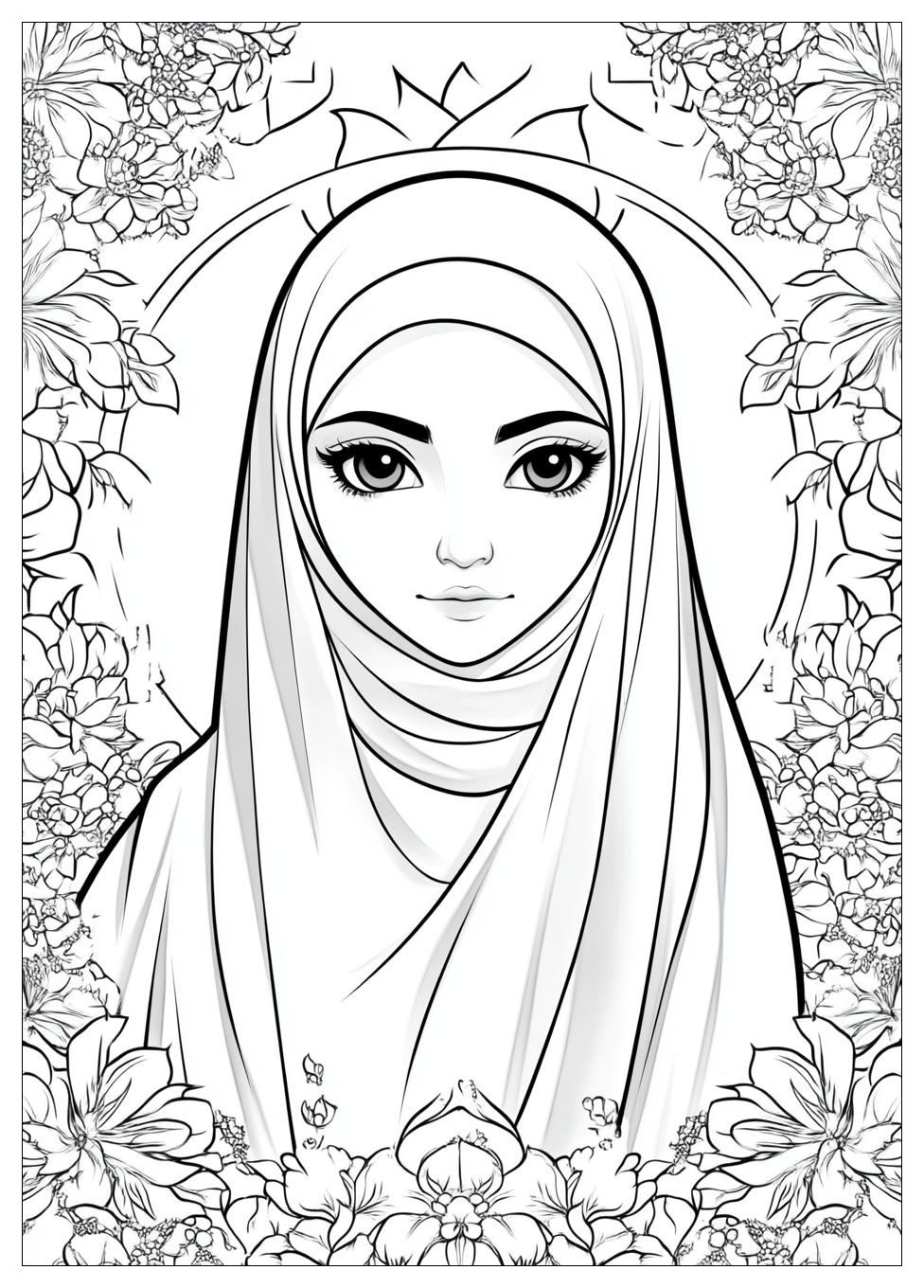 Muslimah Coloring Pages-5