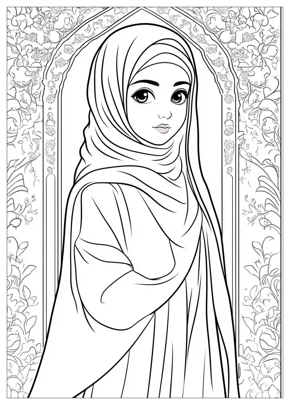 Muslimah Coloring Pages-7