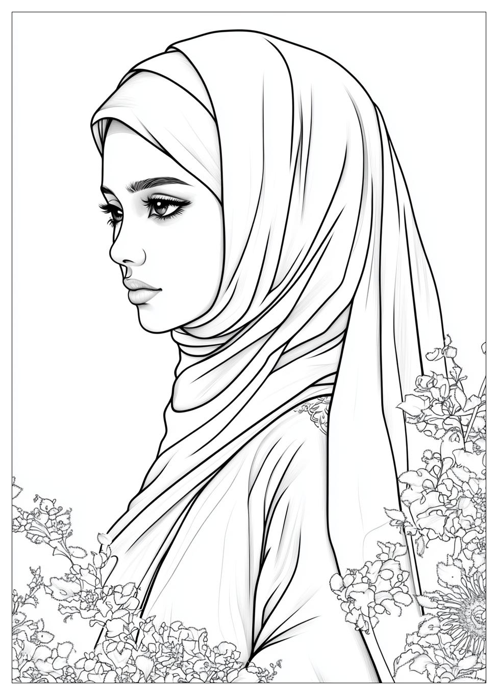 Muslimah Coloring Pages-8
