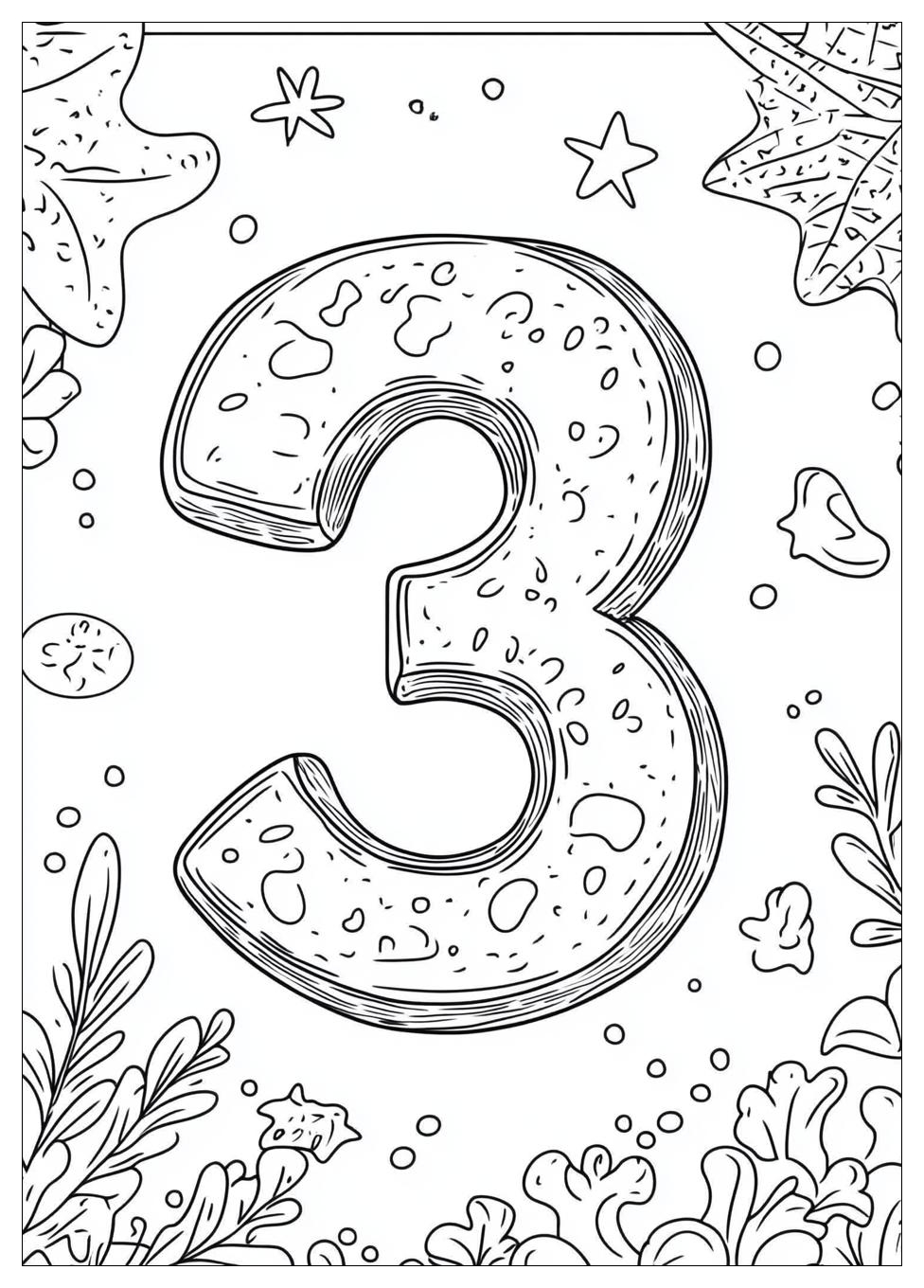 Number 3 Coloring Pages-1
