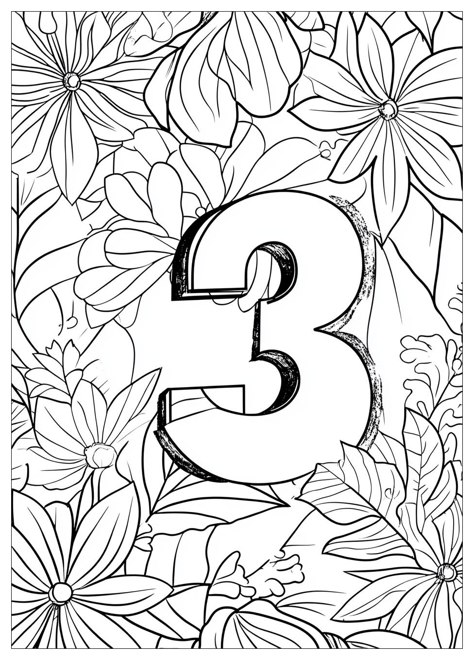 Number 3 Coloring Pages-11