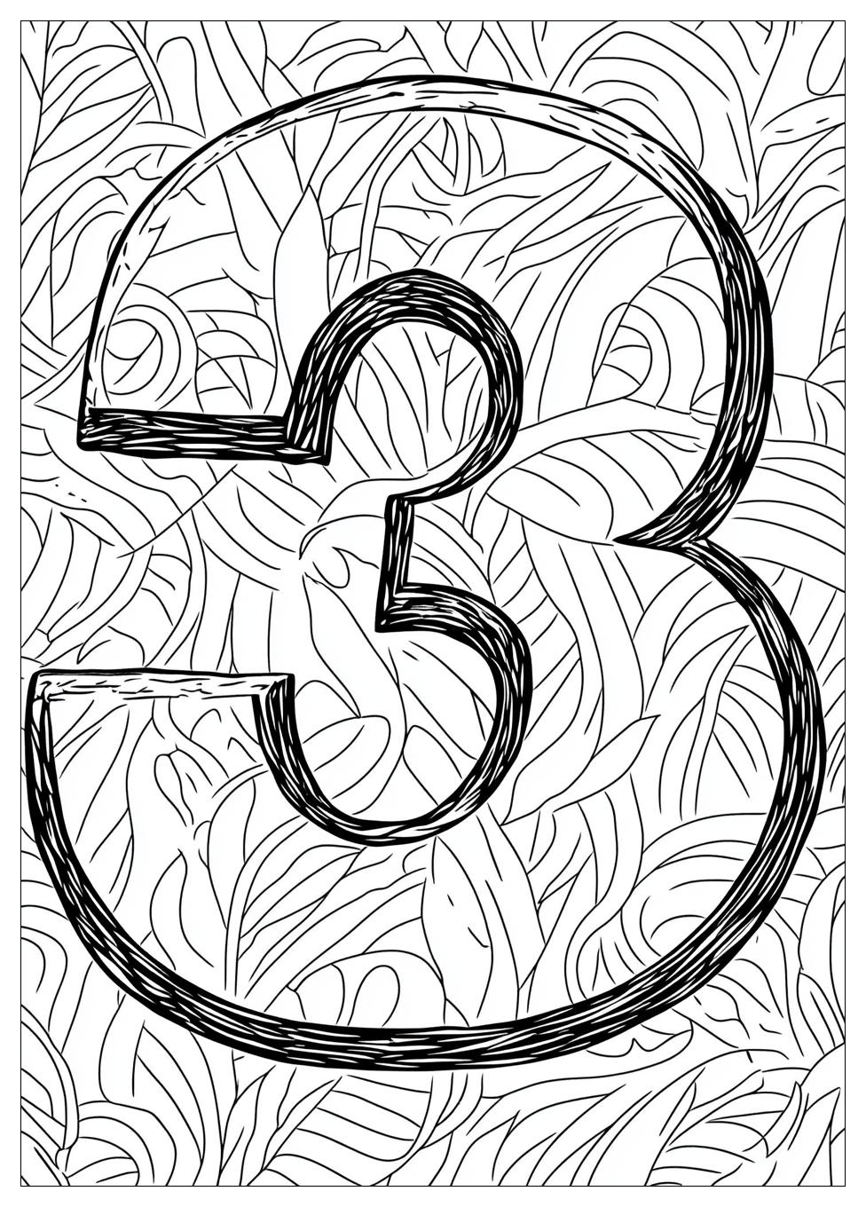 Number 3 Coloring Pages-12
