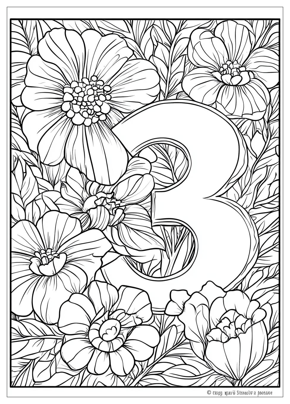 Number 3 Coloring Pages-13