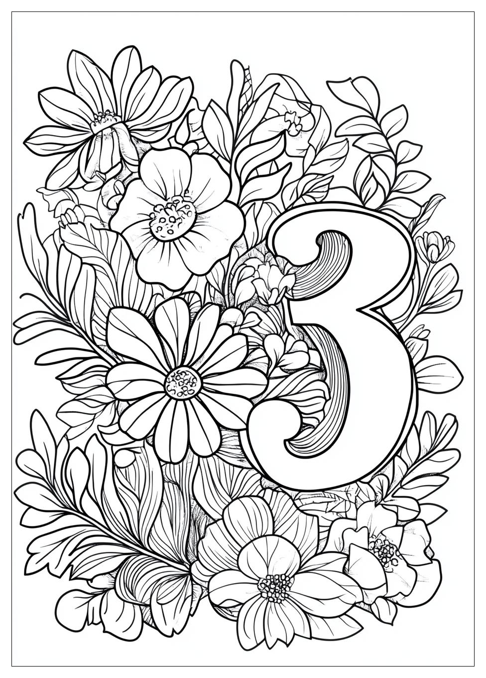 Number 3 Coloring Pages-16