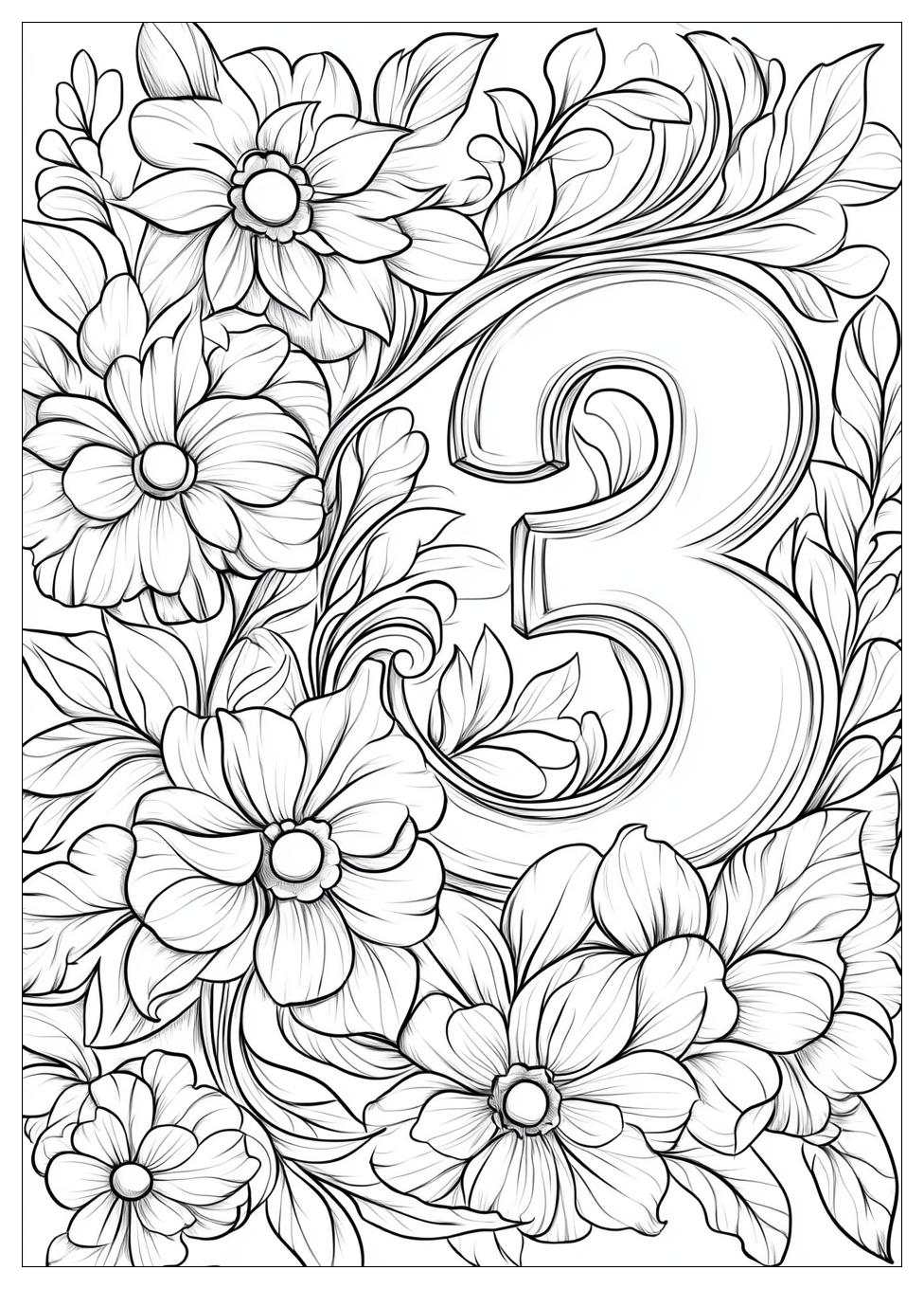 Number 3 Coloring Pages-17