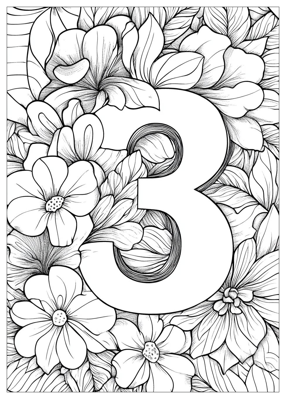 Number 3 Coloring Pages-19