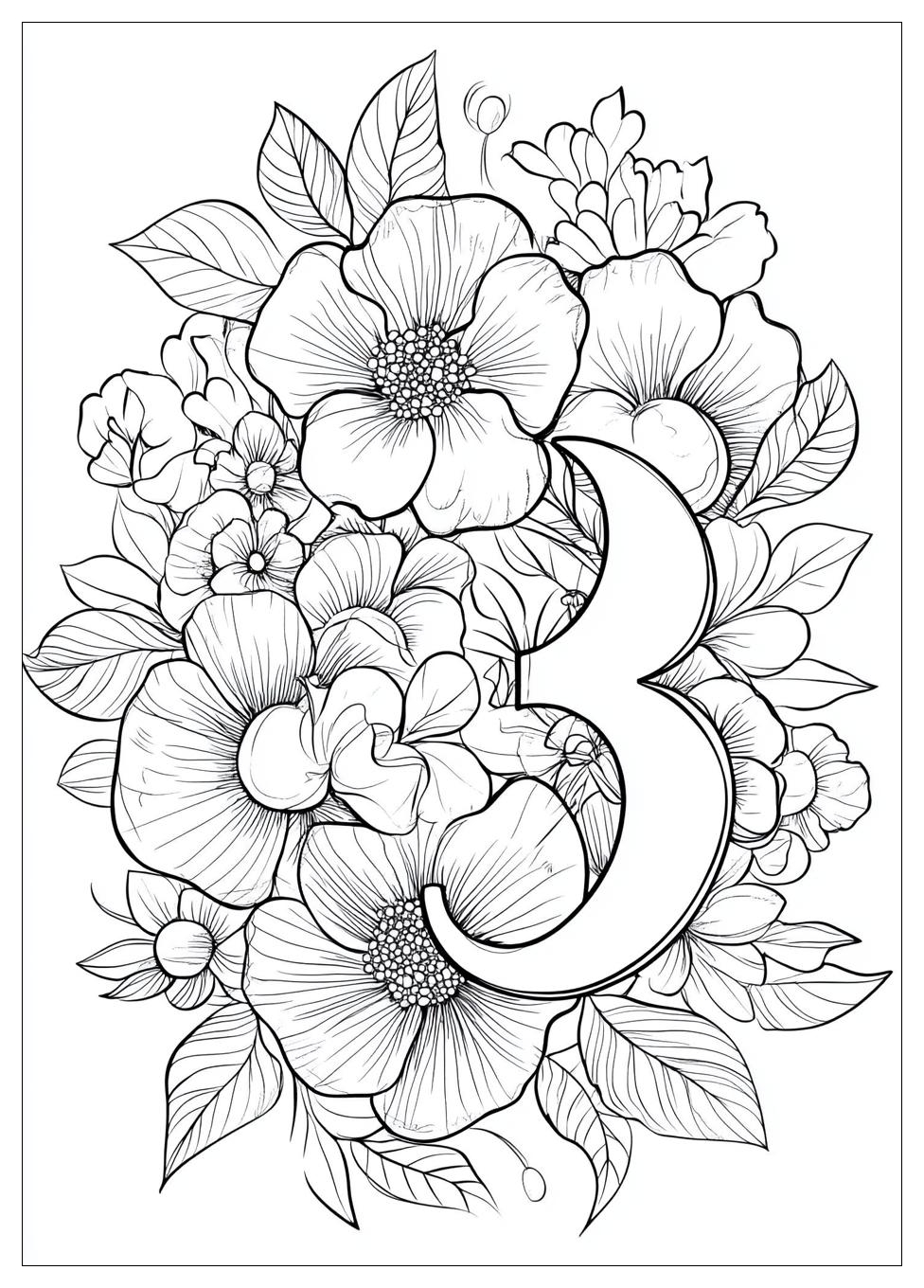 Number 3 Coloring Pages-20