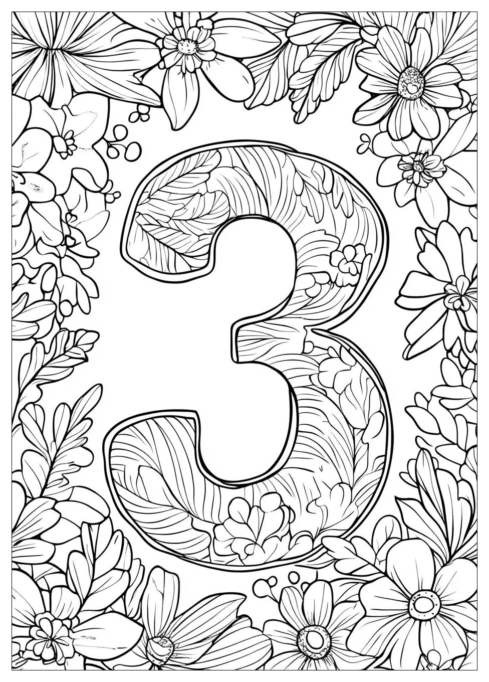 Number 3 Coloring Pages-3
