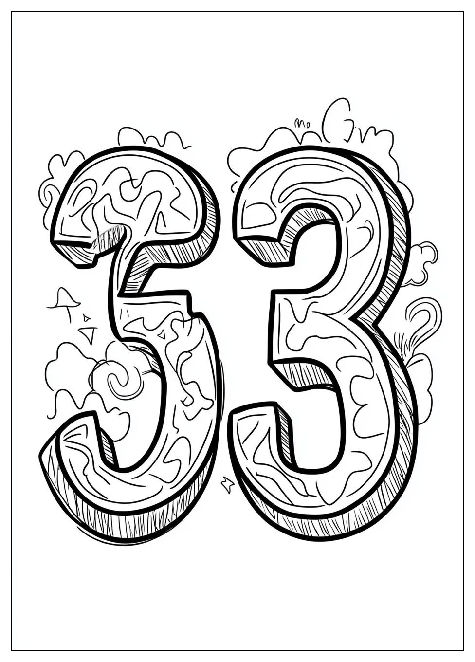 Number 3 Coloring Pages-4
