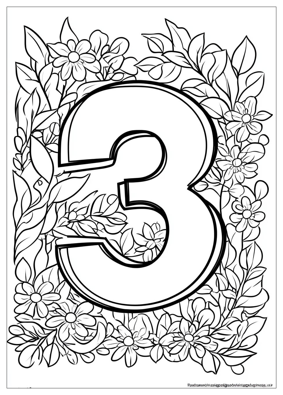 Number 3 Coloring Pages-5