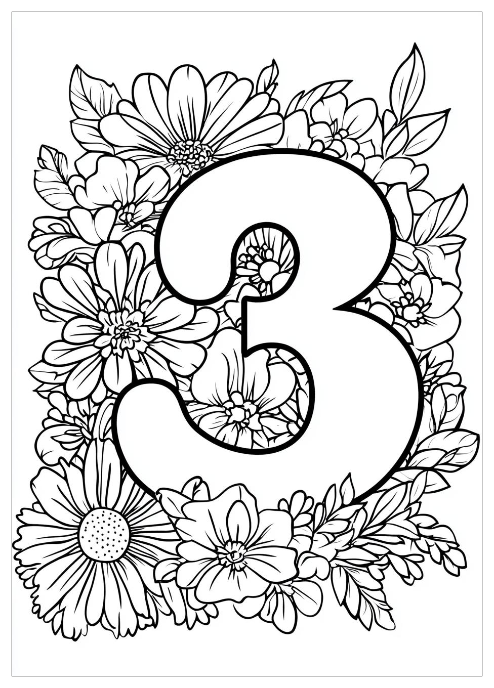 Number 3 Coloring Pages-7