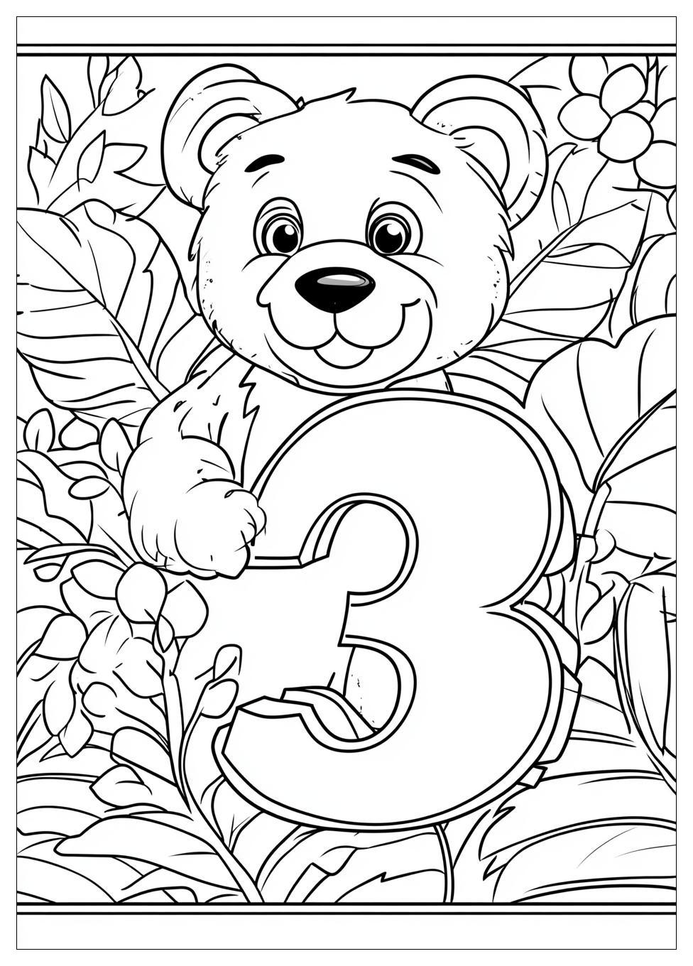 Number 3 Coloring Pages-9