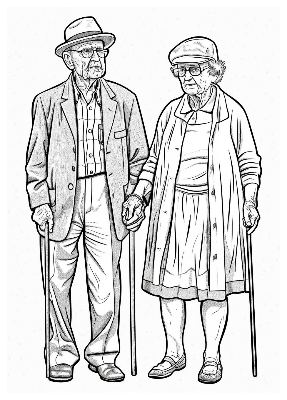 Old People Coloring Pages-4