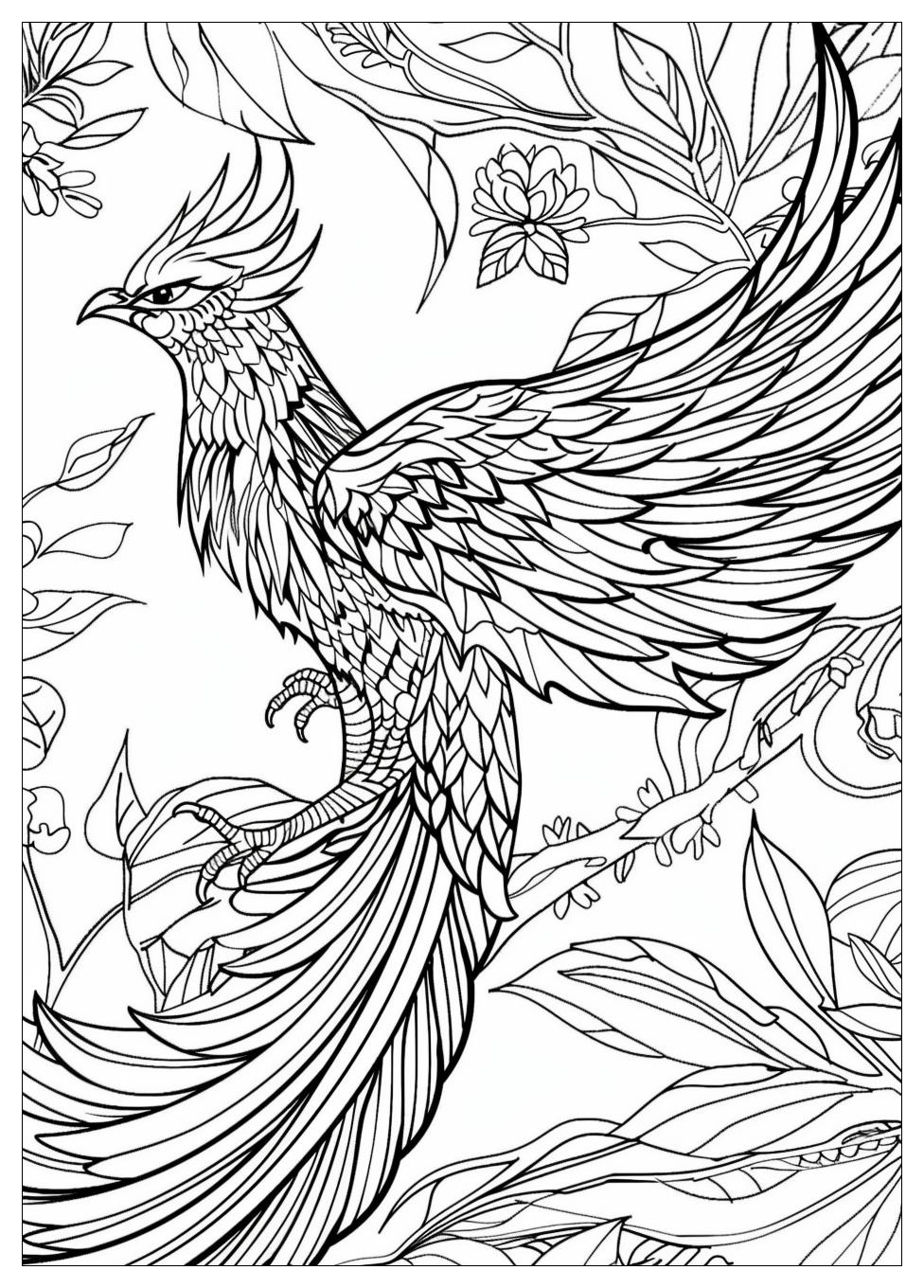 Phoenix Bird Coloring Pages-1