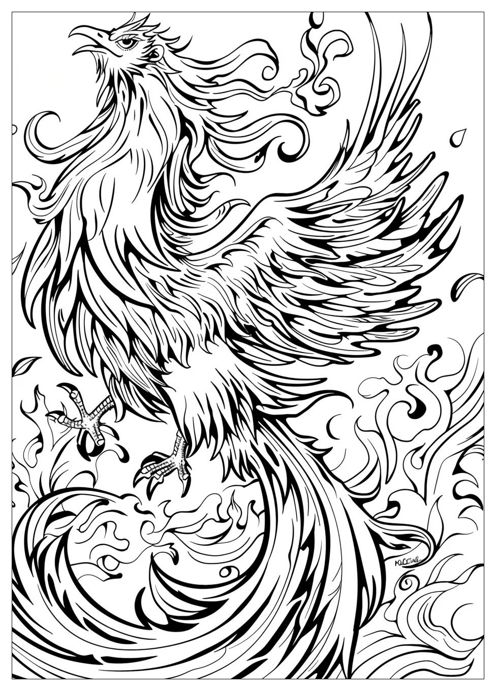 Phoenix Bird Coloring Pages-12