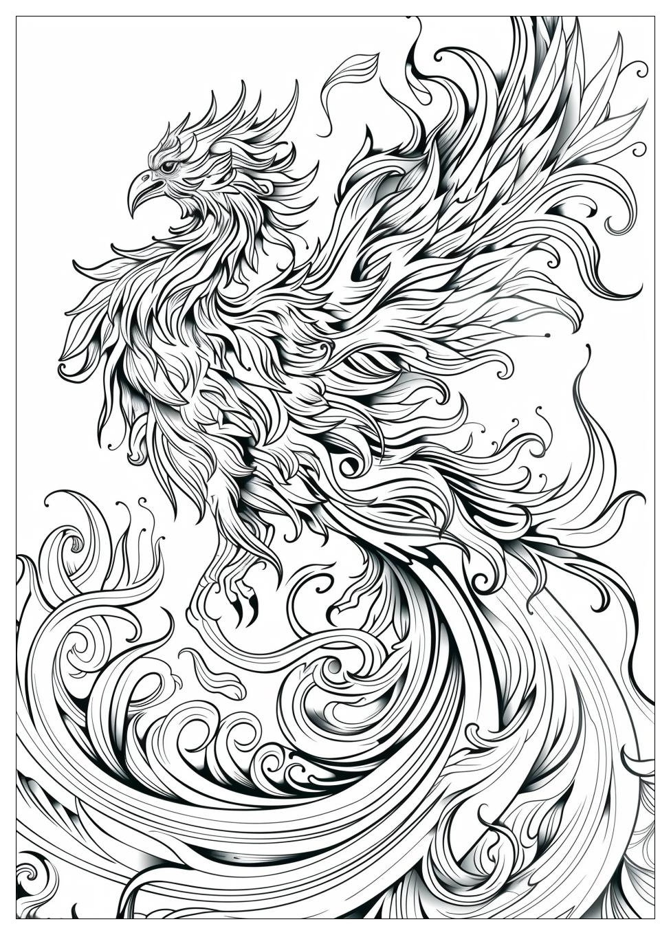 Phoenix Bird Coloring Pages-7