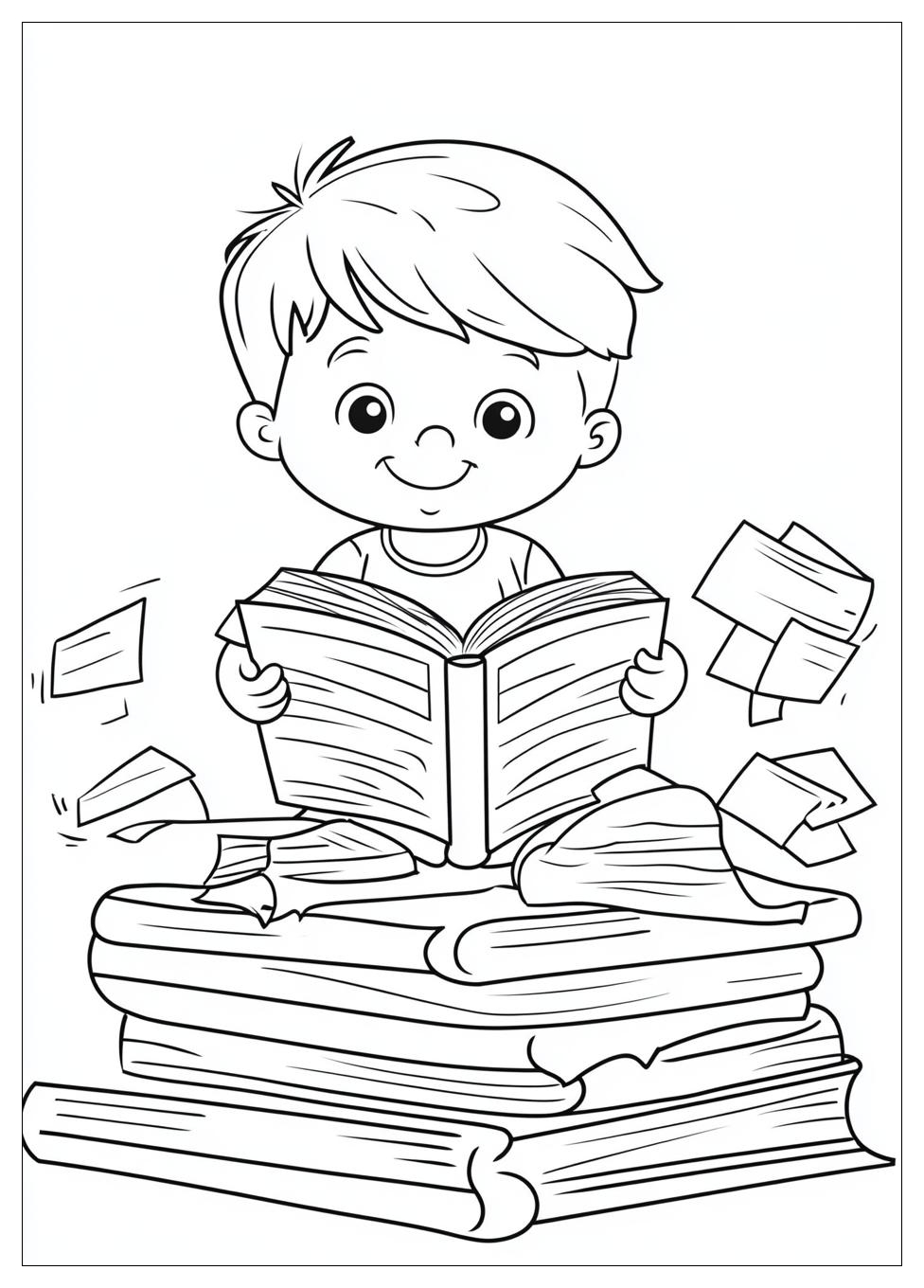 Reading Coloring Pages-1