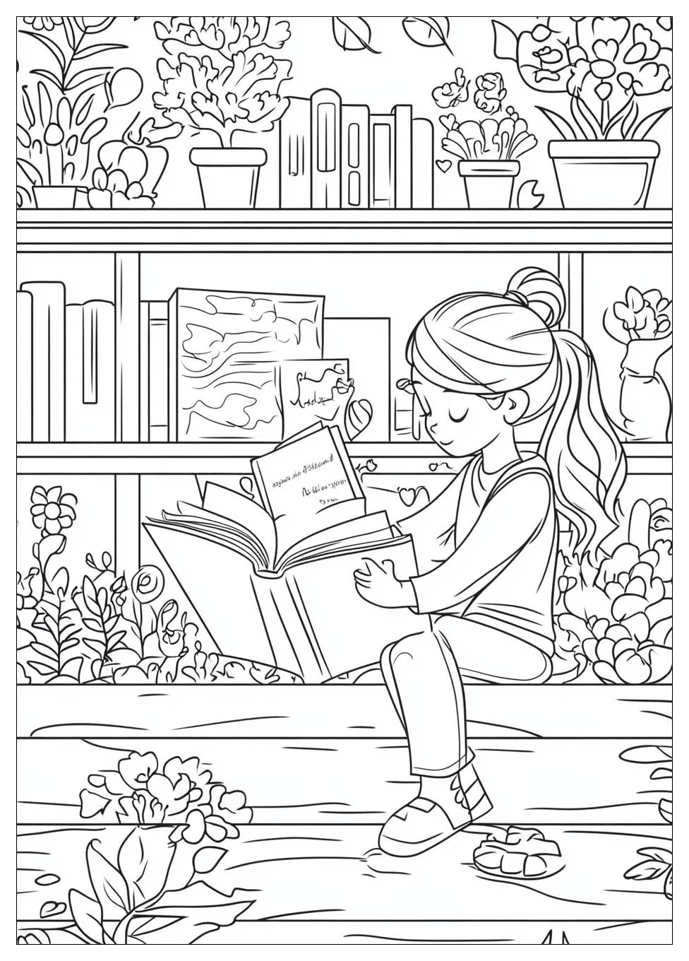 Reading Coloring Pages-11