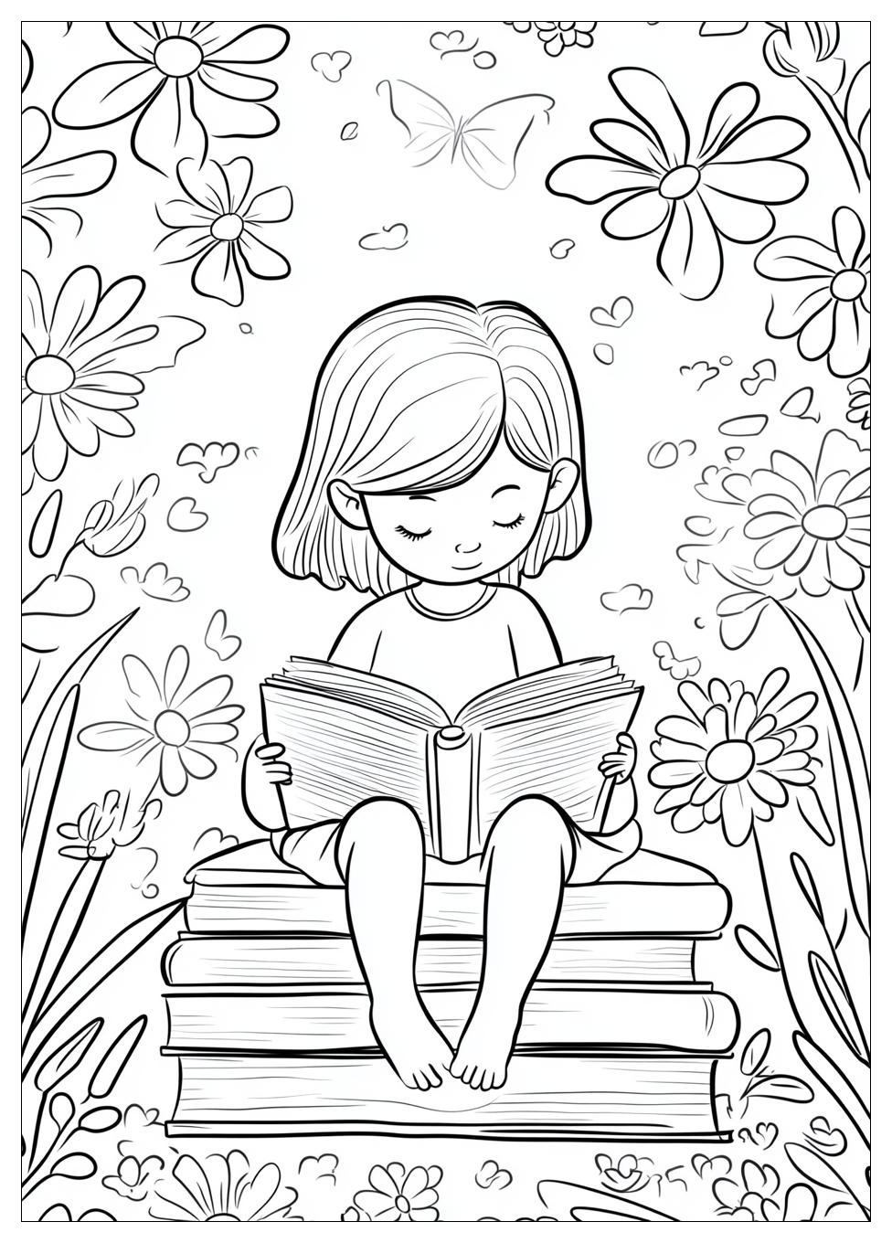 Reading Coloring Pages-5