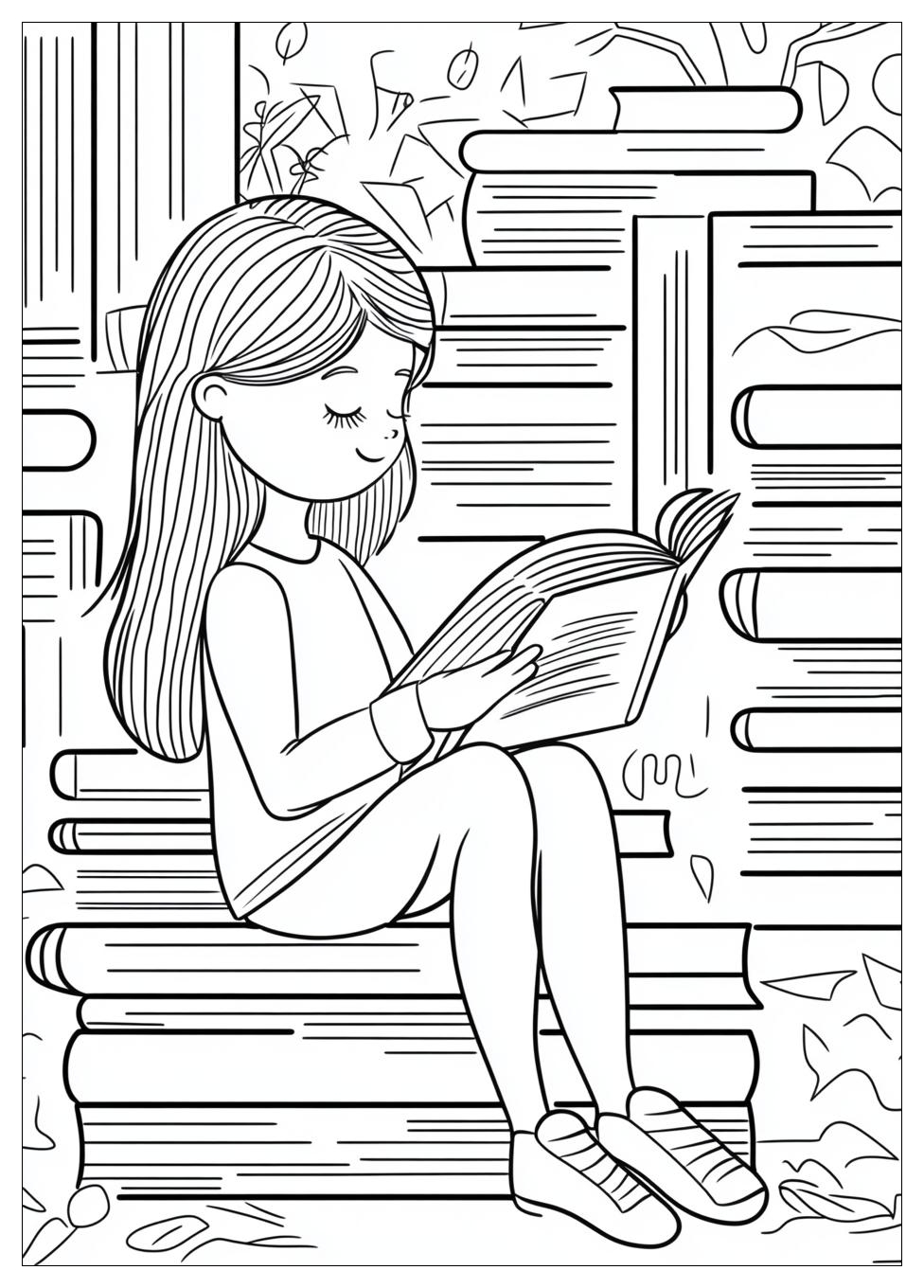 Reading Coloring Pages-8