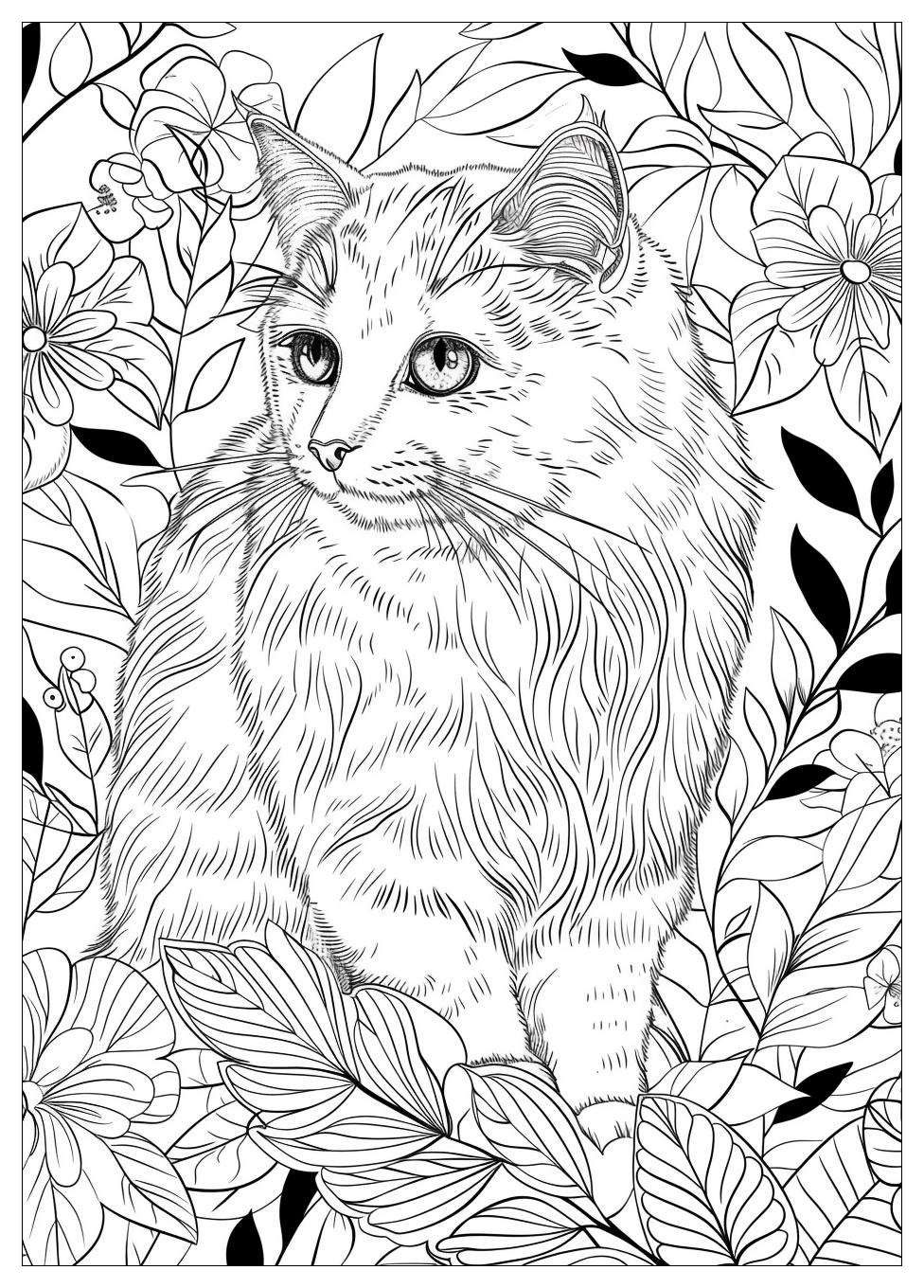 Realistic Cat Coloring Pages-1